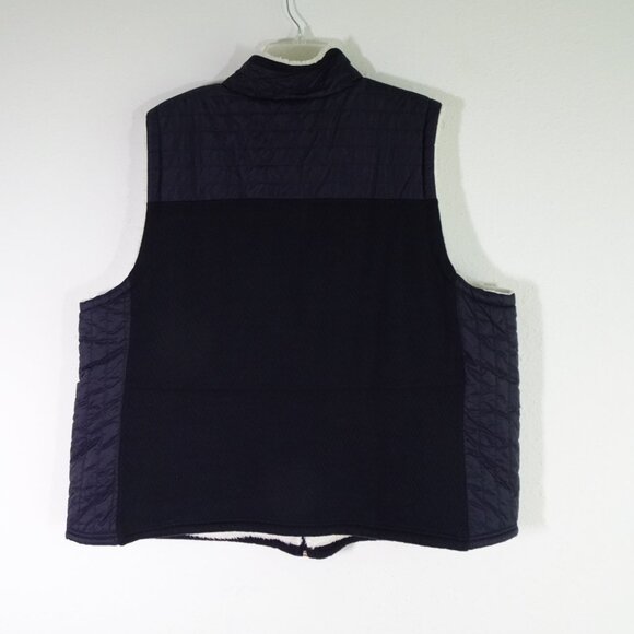 Talbots Sherpa Lined Vest Women's Plus Size 3X Blue Full Zip Warm Outdoor Preppy - Picture 6 of 8